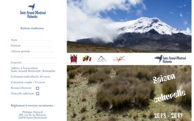 Association Saint-Amand-Montrond / Riobamba – Saison culturelle 2018 – 2019